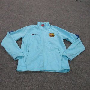 Nike FCB Jacket Adult M Blue Barcelona Barca Athletic Soccer Full Zip Track Mens